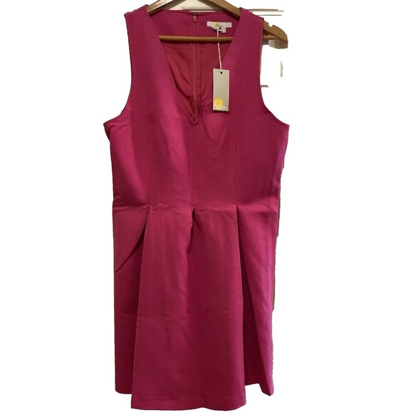 BODEN Pink V-neck Wool Blend Skater Peplum Mini Dress Sz 10 NWT - Picture 5 of 8